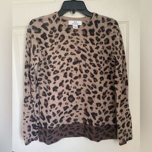 Magaschoni Cashmere Leopard Print Sweater